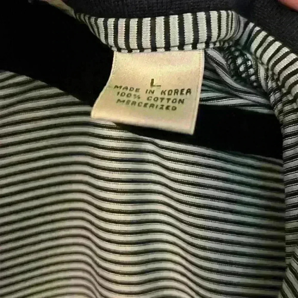 Men’s polo blue stripes size large - Picture 5 of 5